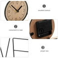 thumbnail image 3 of LABELEPH 1Set Aesthetic Clock Multi Color Wooden Metal Rectangular Design Mute Operation for Home Decor, 3 of 8