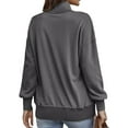 thumbnail image 3 of Mohiass Womens Henley V Neck Sweatshirt Casual Long Sleeve Lightweight Shirts Fall Button Up Loose Pullover Tops Dark Gray S, 3 of 4