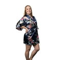 thumbnail image 2 of Womens Short Floral Silk Kimono Robes, Sizes 2 to 18, Bride and Bridesmaid Robes Set, Lightweight Robe, 2 of 8