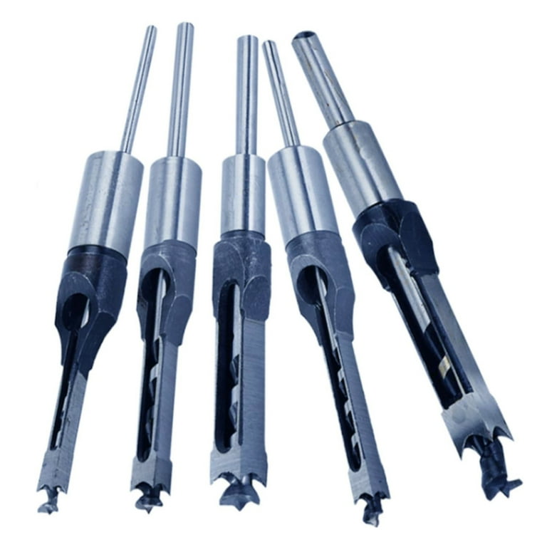 Max Craft Wood Square Hole Mortise Chisel Bit Cutter 5Pcs Set Size 1 4