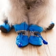 thumbnail image 3 of 4 unids/set zapatos impermeables para perros botas antideslizantes para la lluvia y la nieve calzado grueso cálido para gatos pequeños calcetines para perros botines suministros para mascotas, 3 of 5