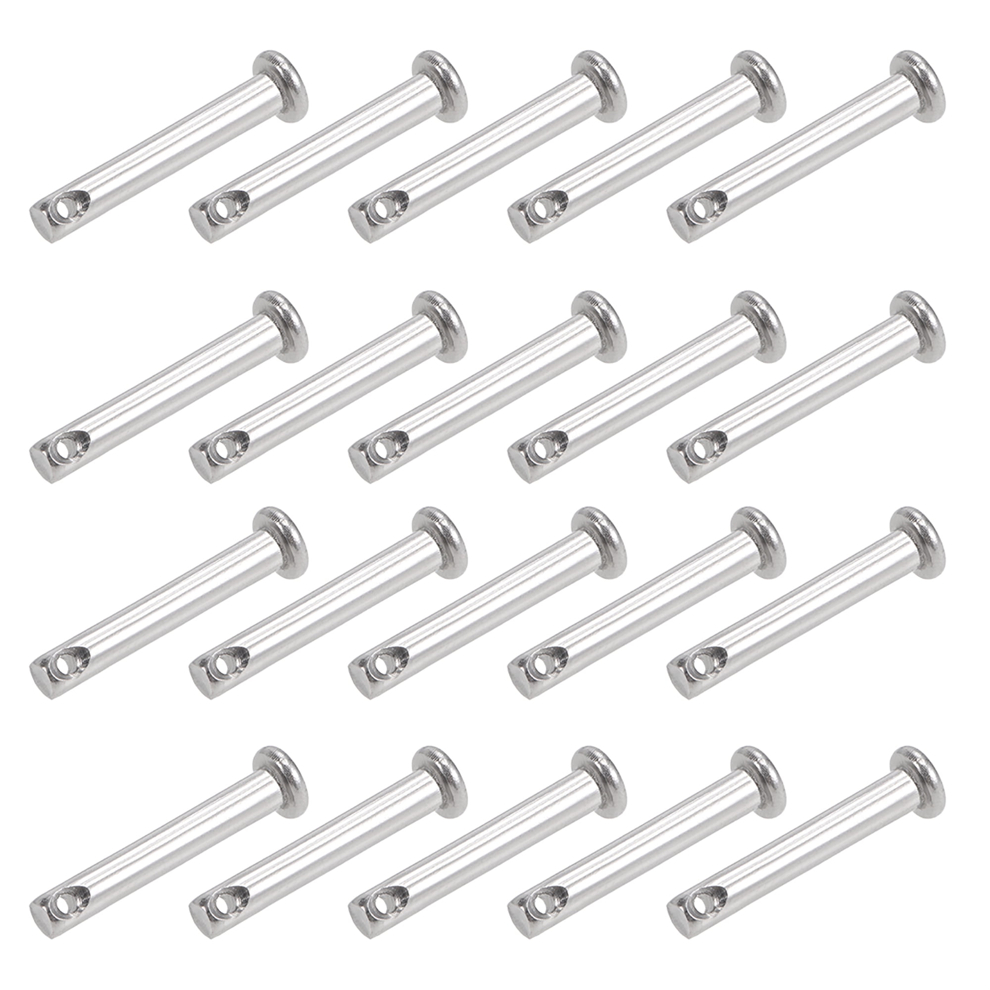 Single Hole Clevis Pins 4mm x 25mm Flat Head 304 Stainless Steel Link Hinge Pin 20 Pcs