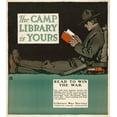 thumbnail image 2 of Falls, Charles Buckles 26x29 White Modern Wood Framed Museum Art Print Titled - The Camp Library is Yours - Read to Win the War, 1917, 2 of 4