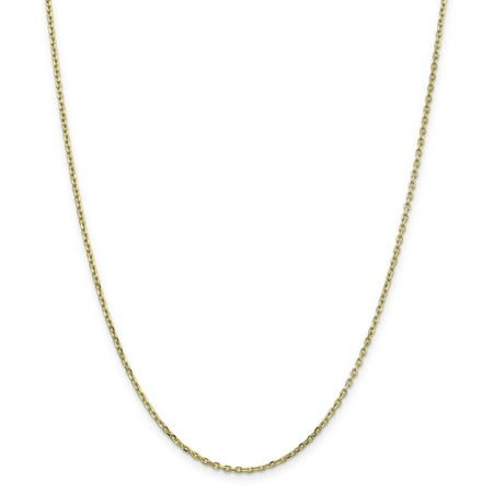 10k Yellow Gold 1.8mm Link Cable Necklace Chain Pendant Charm Round Gifts For Women For Her