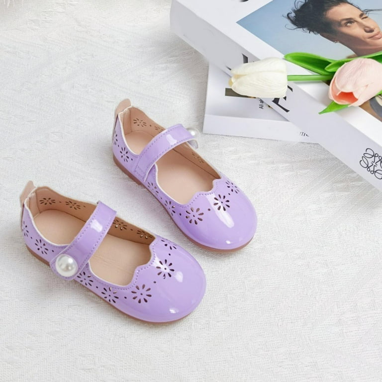 infant purple dress shoes Zanarzt Little Girls Wedding Dress Shoes Baby Girls Mary Jane Flats with Bownot Non Slip Soft Sole Toddler First Walker Cirb Dress Shoes Purple,US 12