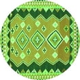 thumbnail image 1 of Ahgly Company Machine Washable Indoor Round Oriental Green Traditional Area Rugs, 4' Round, 1 of 1