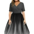 thumbnail image 3 of Gvmfive Plus Size Womens Gradient Color Short Sleeve Swing Midi Dress, 3 of 4