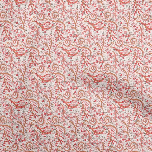 oneOone Rayon Red Fabric Floral Sewing Craft Projects Fabric Prints By Yard 56 Inch Wide