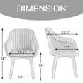 thumbnail image 7 of MOJAY Velvet Dining Chairs with Wooden Legs, Set of 2, White, 7 of 7