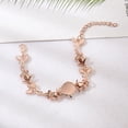 thumbnail image 6 of Zuiguangbao Women's Simple Pink Flash Opal Leaf Rose Gold Bracelet Fashion Jewelry Valentine's Day Gift Bracelet, 6 of 6
