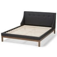 thumbnail image 4 of Baxton Studio Louvain Contemporary/Modern Rubberwood Tufted Platform Bed, Full, Dark Gray/Brown, 4 of 7