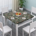 thumbnail image 3 of Fitted Floral Square Tablecloth 34x34 Inch with Elastic Edging, Bohemian Style Cover for Card Tables and Patio Dining, 3 of 6