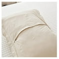 thumbnail image 5 of 2-Piece 100% Cotton Quilted Pillow Shams Embroidered Farmhouse Pillow Shams (King, Natural Beige), 5 of 7