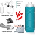 thumbnail image 5 of Botella de agua plegable con válvula a prueba de fugas, 600 ml, reutilizable, sin BPA, de silicona, para gimnasio, camping, senderismo, yoga, viajes, deportes, ligera, 5 of 5