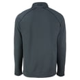 thumbnail image 3 of Men's Cutter & Buck Heather Black Detroit Tigers Peshastin Eco Fleece Recycled Raglan Quarter-Zip Top, 3 of 3