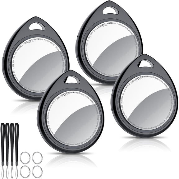 Smart Air Tracker Tags-4 Pack, Bluetooth Tracker Compatible with Apple Find My (iOS Only), Item Finder with Replaceable Battery, Tracker Tag for Keys/Wallet/Luggage/Backpack and Travel Essentials.