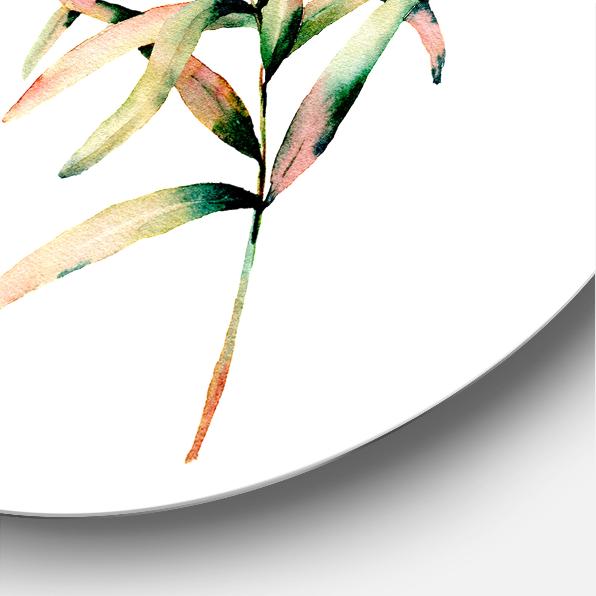 Designart 'Autumn Branches of Grass ' Traditional Circle Metal Wall Art 11x11 - Disc of 11
