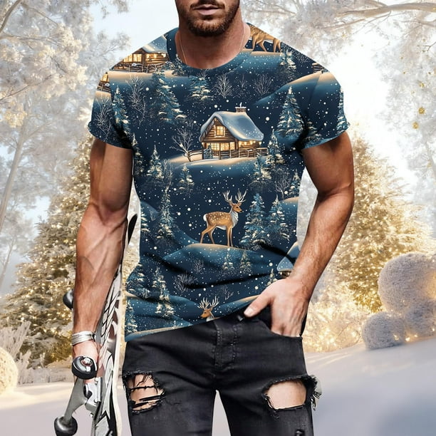 Tops para hombre, blusas y camisas de manga corta con cuello redondo para hombre, jersey informal con cuello redondo estampado para hombre, pantalones cortos deportivos para fitness, blusa de poliéste