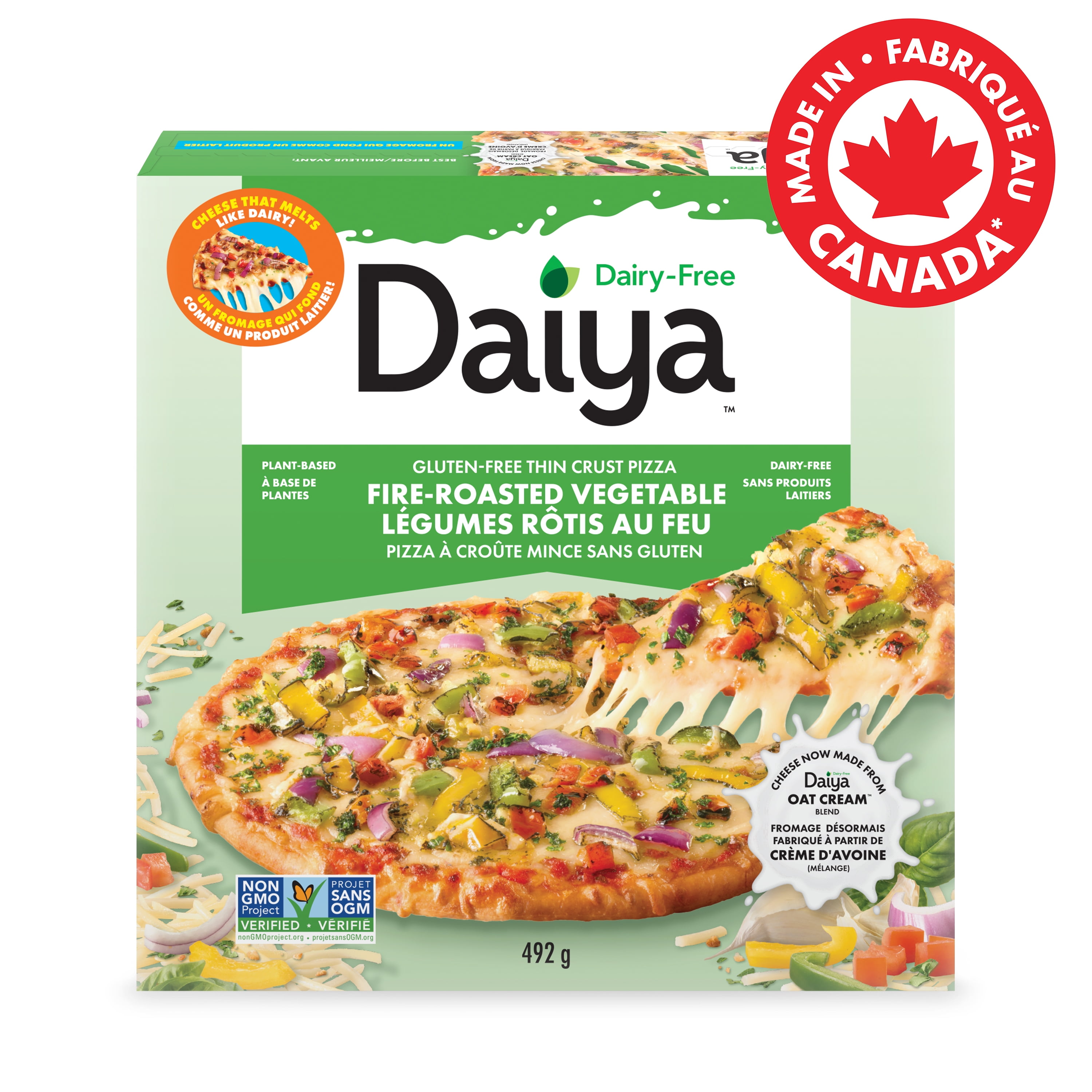 Daiya Dairy Free Gluten Free Fire-Roasted Vegetable Pizza, Vegan (Frozen), 492g