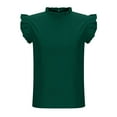 thumbnail image 5 of T Shirts for Women Crewneck Ruffle Tee with Short Sleeves Womens Summer Casual Tunic Tops, 5 of 7