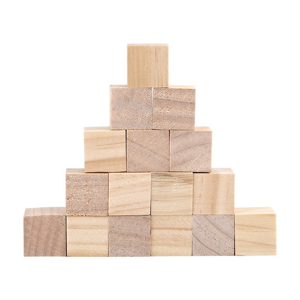 Cubos De Madera Para Manualidades Y Juguetes, Materiales De Artesanía En Madera, Superficie Duradera Y Lisa Para Niños, Decoración Del Hogar Y Arte