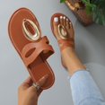 thumbnail image 6 of Mepaouo Women's Flip Flops Comfortable Casual Flats Leather Summer Dressy Slip on Slides Shoe Outdoor, 6 of 7