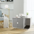 thumbnail image 5 of Teamson Pets Large Dyad Wooden Cat Litter Box Enclosure and Cabinet/Side Table, Alpine White/Gray, 5 of 9
