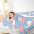 thumbnail image 4 of Homewish Cute Axolotl Bedding Comforter Set,Kawaii Sea Animal Twin Comforter Sets,Pink White Blue Bedding Set For Girls,Ultra Soft Home Decor,2pcs, 4 of 8