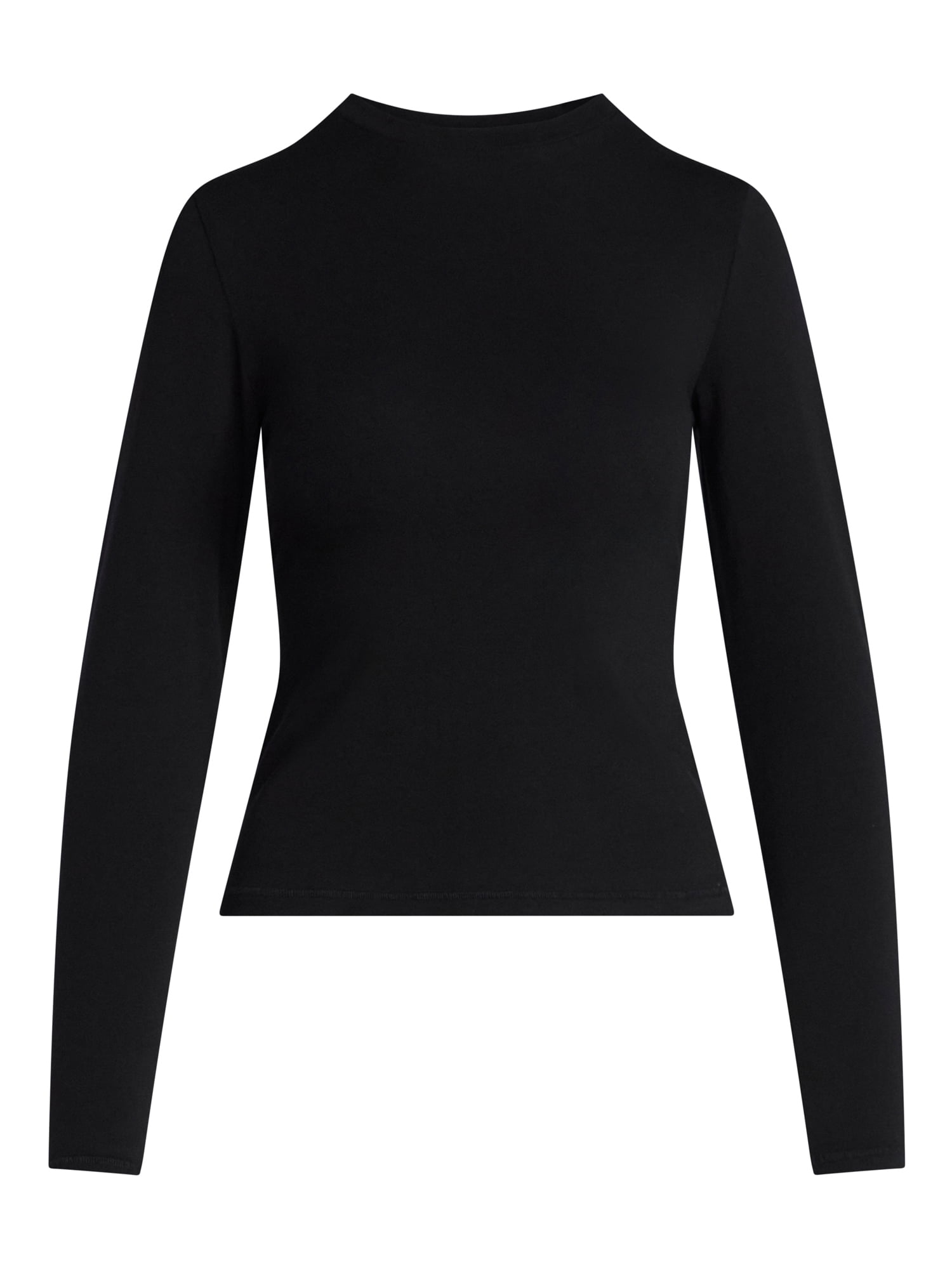 Scoop Women’s Stretch Cotton Blend Crewneck Tee with Long Sleeves, Sizes XS-XXL
