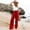 Watermelon Red, variant on Delayuji Women's Linen Pants High Waist Wide Leg Pant Loose Fit Wide Leg Casual Beach Pants With Pockets