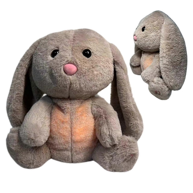 Relief bunny, breathing stuffed animals, anxiety relief plush toys with rhythmic breathing movements and music, cute baby sleep music