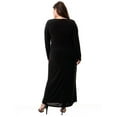 thumbnail image 3 of Ella Samani Women's Plus Size Long Sleeve Surplice Maxi Dress with Embellishment, 3 of 3