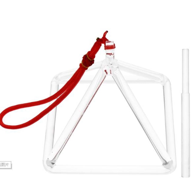 Shisuyan Quartz Crystal Singing Pyramid - Meditation Sound Therapy Tools with Mallet 4-Inch Percussion Instrument Rod for Yoga Meditation