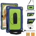 thumbnail image 7 of FIEWESEY For Walmart Onn 10.1 Tablet Case 2022 For Walmart Onn 10.1 Gen 3 Model 100071485 Tab Case Shockproof Kids Friendly Armor Case Kickstand Shoulder Hand Strap Protective Shell - Navy+Green, 7 of 7