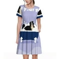 thumbnail image 1 of Lsque Bernese Robe Décontractée Imprimée pour Femmes T-Shirt d'Été à Manches Courtes Col Rond, 1 of 6