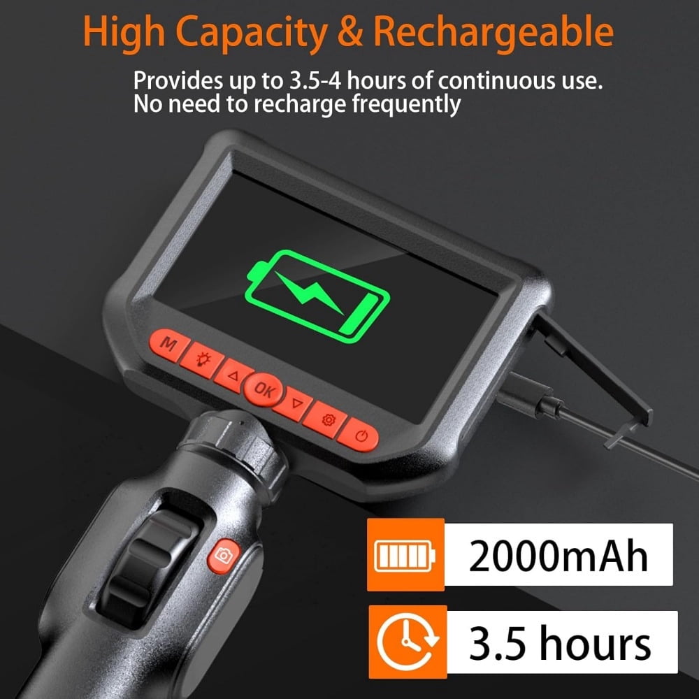 Endoscope Camera with Light, 1920 HD Industrial Endoscope Inspection Camera with Light, 4.3" Video Inspection Endoscope for Automotive Aircraft Mechanics Tools & Gifts for Men