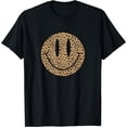 thumbnail image 1 of Trendy Leopard Smile Face Happy Face Positive Tee T-Shirt - As Picture - M, 1 of 2