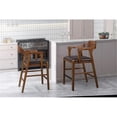 thumbnail image 3 of Boraam Rasmus Faux Leather Seat Rubberwood Counter Stool with Chestnut Wire-Brush Finish, 3 of 7
