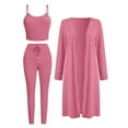thumbnail image 4 of Ashirexll Outfits for Women, Womens Winter Sets, Fashion Casual Solid Long Sleeve Camisole Round Neck Top and Long Pants Three Piece Set, 4 of 5