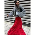 thumbnail image 4 of Falda larga de pétalos de moda de invierno y otoño de Bornladies, vestido de noche inspirado en el diseño de las mujeres, falda de cintura alta única y elegante para dama, 4 of 5