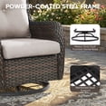 thumbnail image 5 of Giantfurnni Patio Furniture Wicker Swivel Rocking Glider Chair High Back Outdoor Rattan Rocker Set of 2 for Porch Backyard, 5 of 9