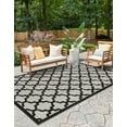thumbnail image 4 of Unique Loom Outdoor Trellis Collection Area Rug - Tulsa (8' x 10' Rectangle Black/Cream), 4 of 7