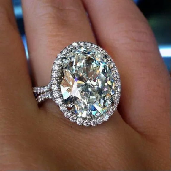 Gorgeous Cubic Zircon 925 Silver Rings Women Engagement Jewelry Sz 6-10