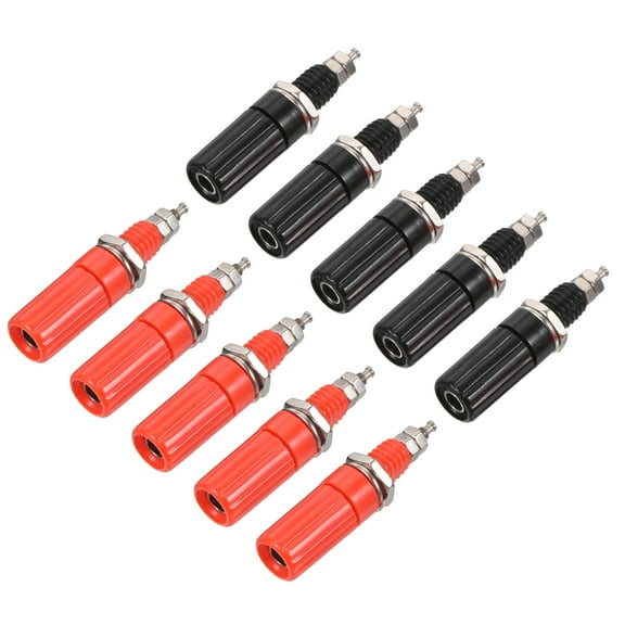 Uxcell Terminal Binding Post Amplifier Jack Speaker Connector Screw Plug Black Red 5 Set