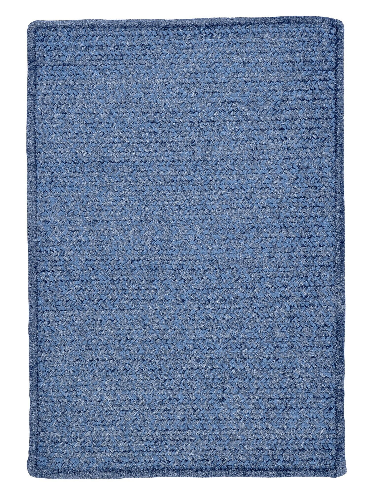 2' x 3' Petal Blue Rectangular Braided Area Throw Rug