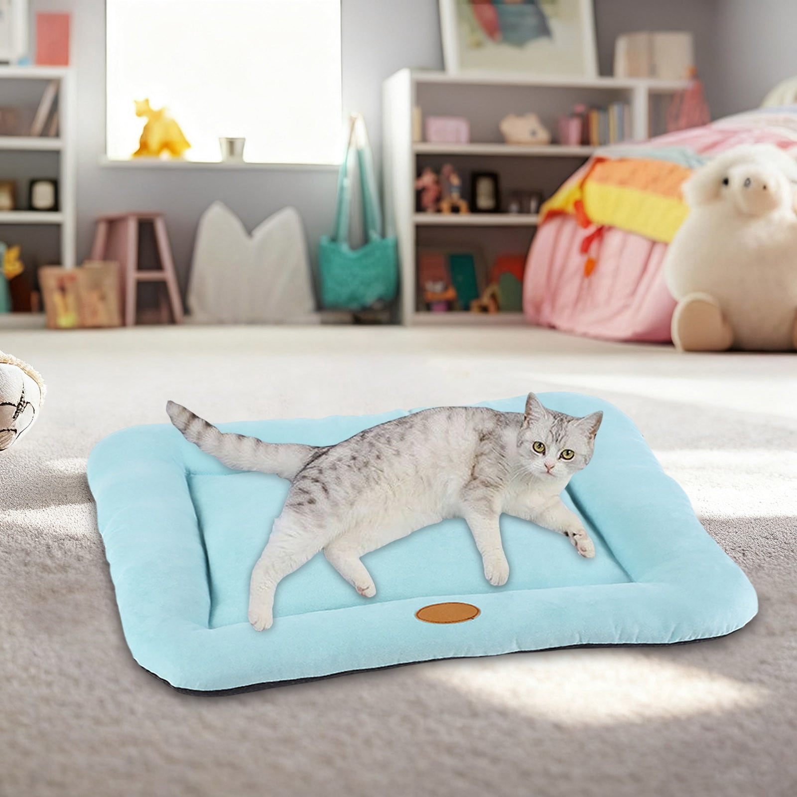 Chew Proof Dog Bed Mat, Waterproof Washable Pet Pad with Resistant Bottom, Cozy Warming Mattress for Crate, Travel, Home Use, Durable Lightweight Mat for Large Medium Small Dogs and Cats