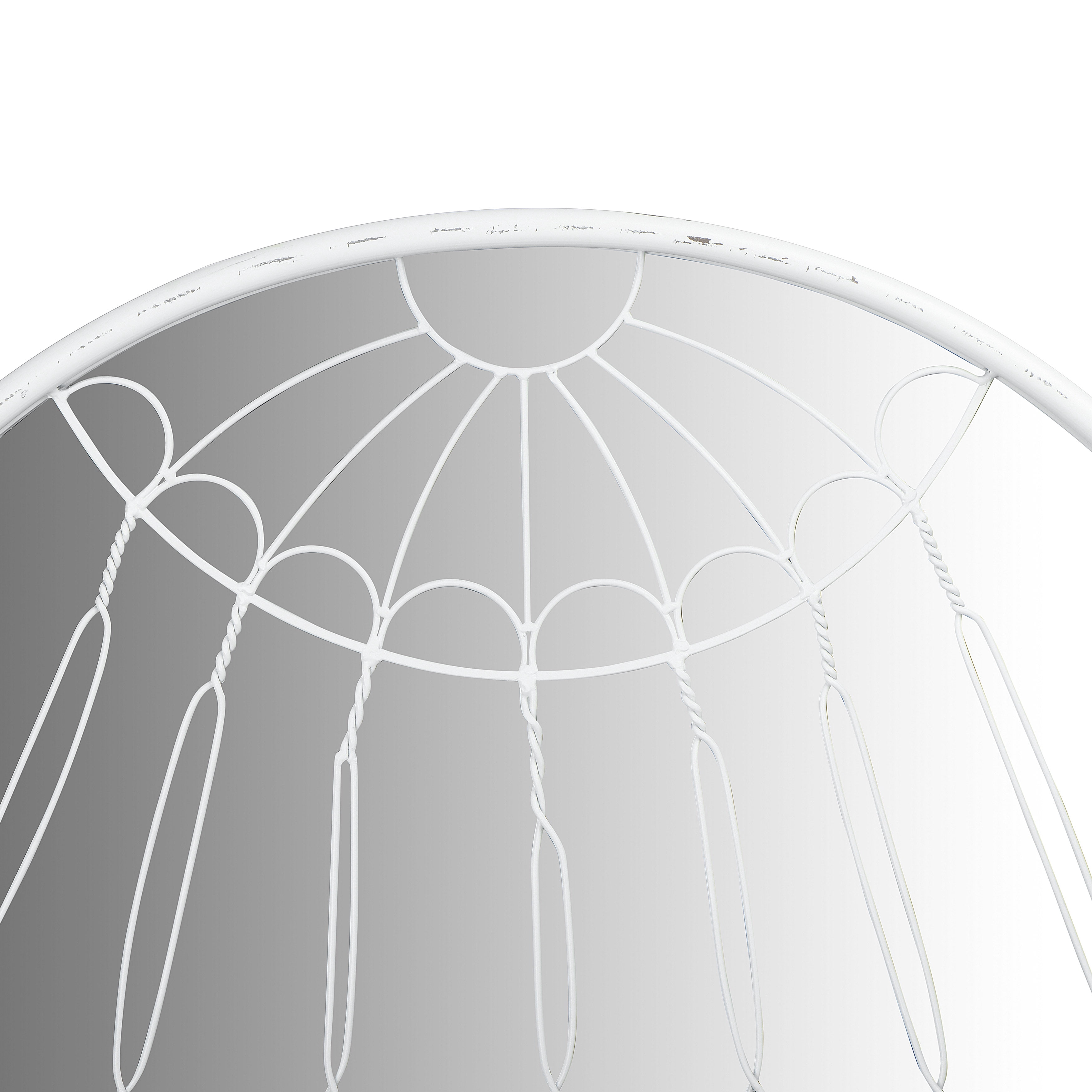 Creative Co-Op Arched Mirror with Iron Cage Design