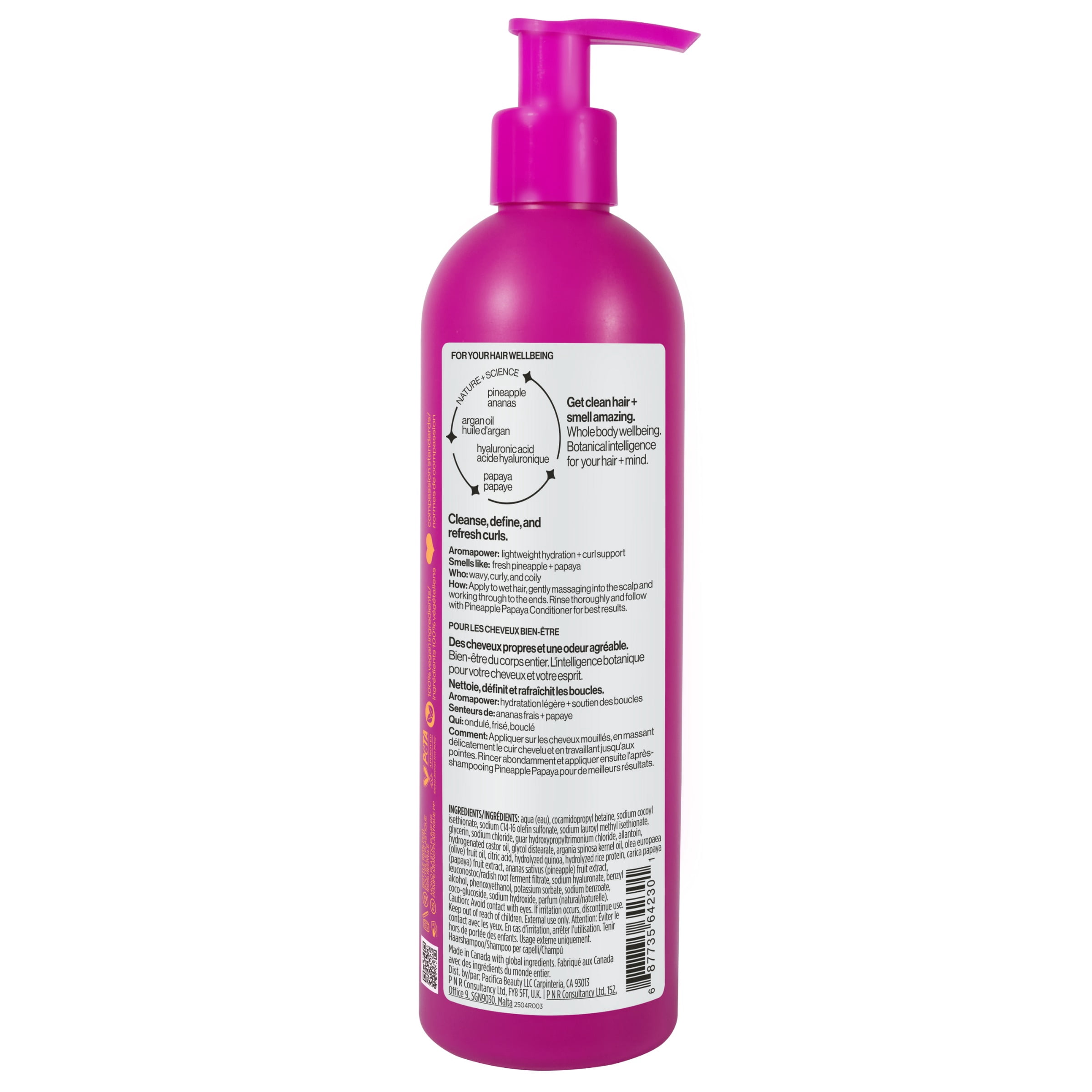 Pacifica Pineapple Curls Curl Defining Shampoo - Hydrating & Frizz Control with Argan Oil & Hyaluronic Acid, Vegan and Cruelty-Free, 12 fl oz