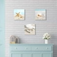 thumbnail image 6 of Beach Canvas Wall Art Picture: Seashell and Starfish on Soft Sandybeach Painting Artwork for Home Decor (12" W x 12" H x 3 PCS, Multi-Style), 6 of 6