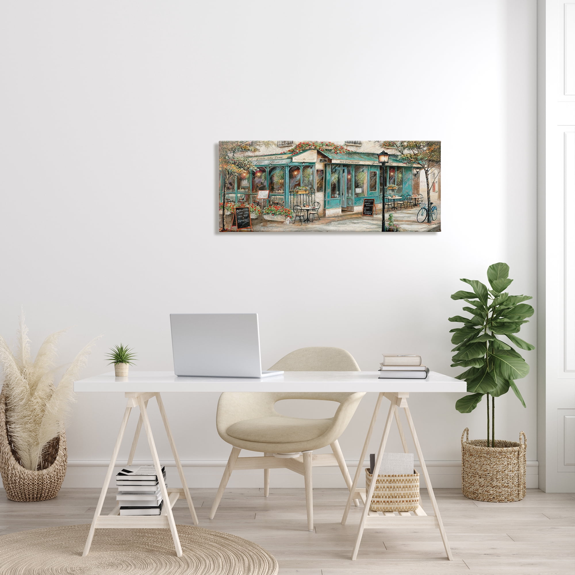 Stupell Indtries European City Streets Traditional Restaurant Architecture Sidewalk Scene,40 x 17,Design by Ruane Manning
